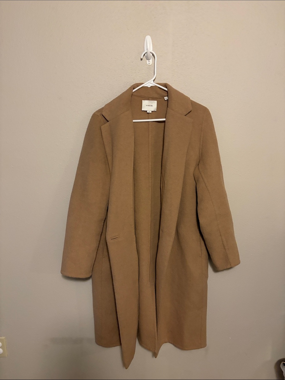 Vince Camel Open-Front Wool Trench Coat